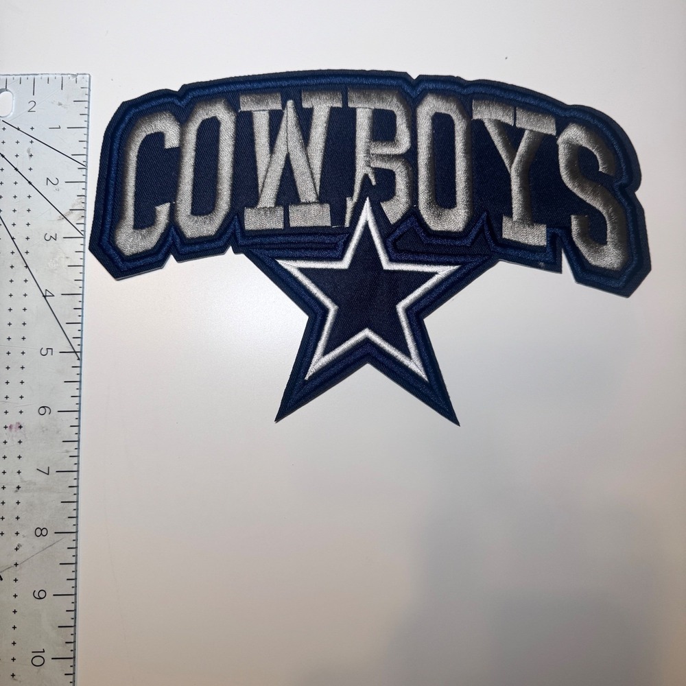 Dallas Cowboys Large Embroidered Iron On Patch Navy Blue Silver Star Logo NFL